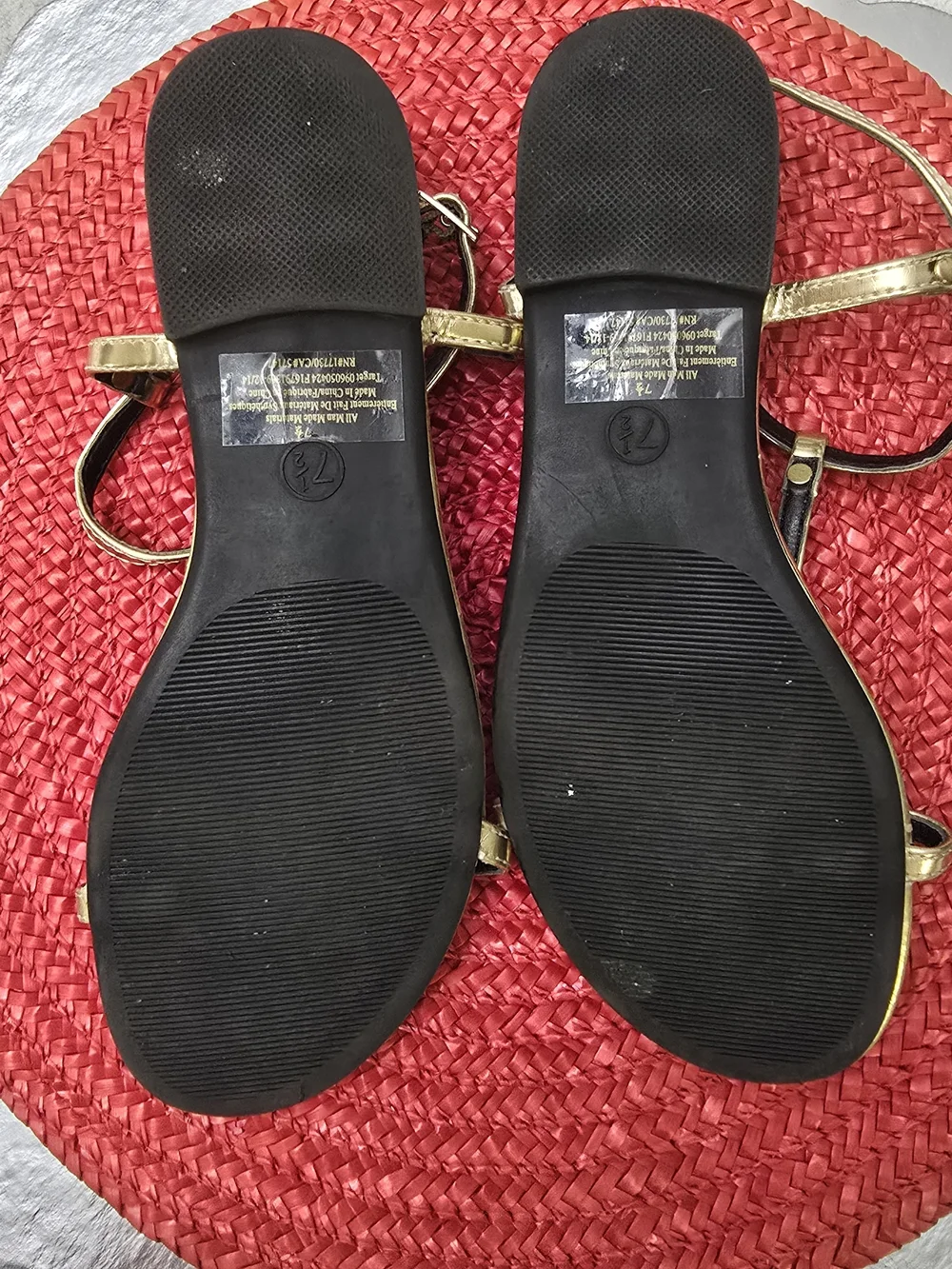 Merona Women's Gold T-Strap Sandals